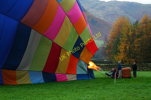 Photo 6"x4" Hot Air Balloon At New Dungeon Ghyll Chapel Stile c2007