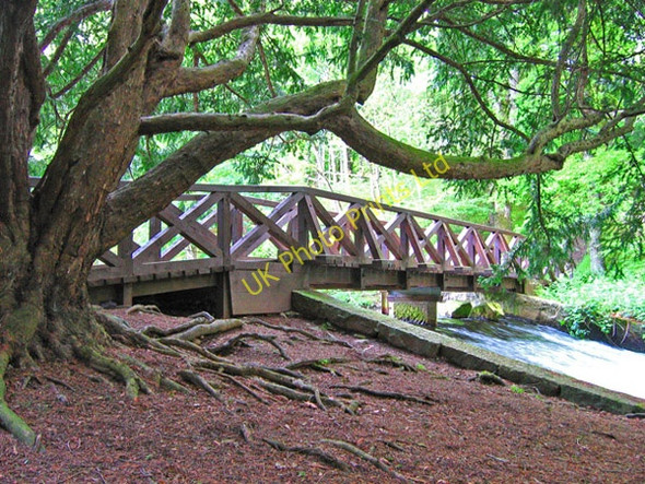 Photo 6"x4" Footbridge across the sluice at Crathes Castle loch Crathes c2005