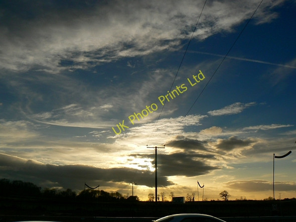Photo 6"x4" Sunset approaching over Chapel Farm, Blunsdon, Swindon Lower Blunsdon c2007