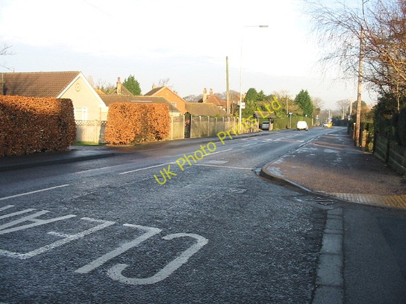 Photo 6"x4" Looking N along the Sandwich Road, Whitfield Church Whitfield c2007