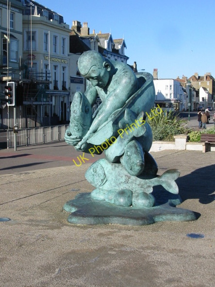 Photo 6"x4" Sculpture at the entrance to Deal pier Deal c2008