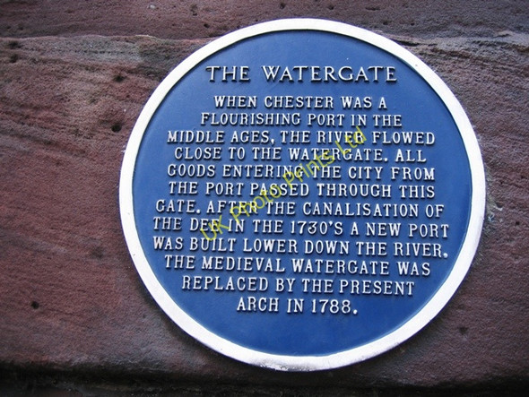 Photo 6"x4" Blue Plaque on the Watergate Chester c2008