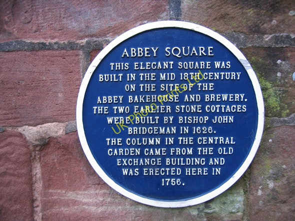 Photo 6"x4" Blue Plaque in Abbey Square Chester c2007