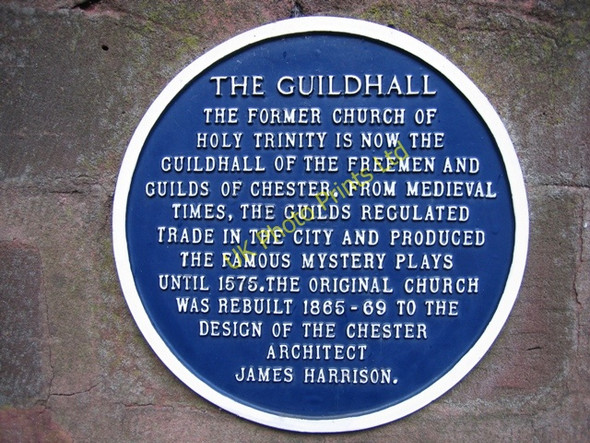 Photo 6"x4" Blue Plaque on The Guildhall Chester c2008