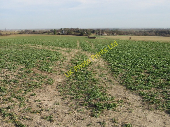 Photo 6"x4" View across the fields to Northbourne Betteshanger c2008