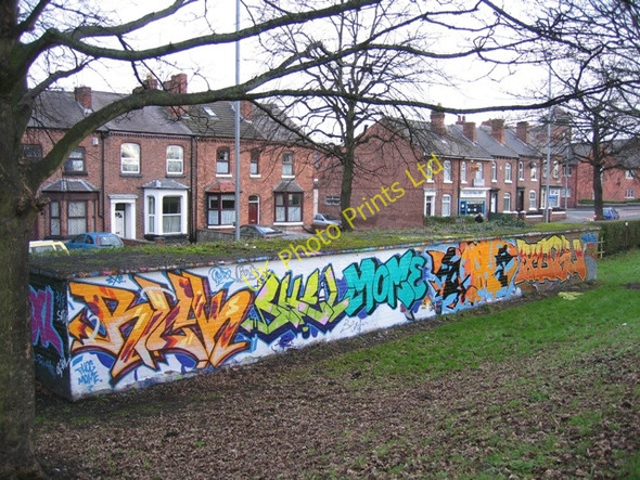 Photo 6"x4" Graffiti in The Cop park Chester c2007