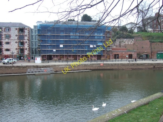 Photo 6"x4" Warehouse, Exeter quay, reduced river flow Exeter c2008