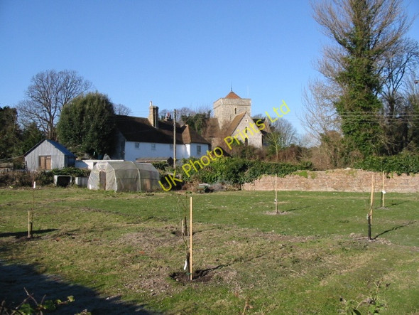 Photo 6"x4" View of St Augustine's church from footpath Northbourne\/TR3352 c2008