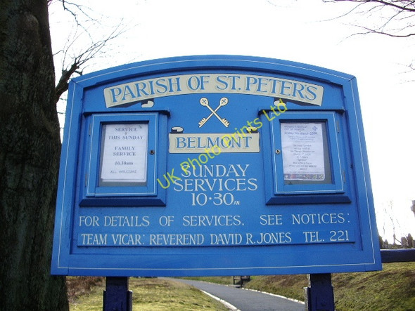 Photo 6"x4" St Peters Parish Church, Belmont, Sign Belmont\/SD6716 c2008