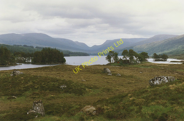 Photo 6"x4" View to the west end of Loch Ossian Ceann Caol Beinn na Lap c1997