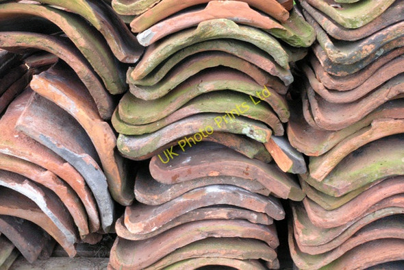 Photo 6"x4" Roof tile pile Kirkstead\/TF1961 c2008