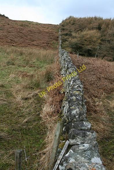 Photo 6"x4" Dry Stone Wall in Ballochroy Glen Ballochroy Burn c2008