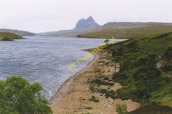 Photo 6"x4" Cam Loch shoreline Elphin\/NC2111 c1998