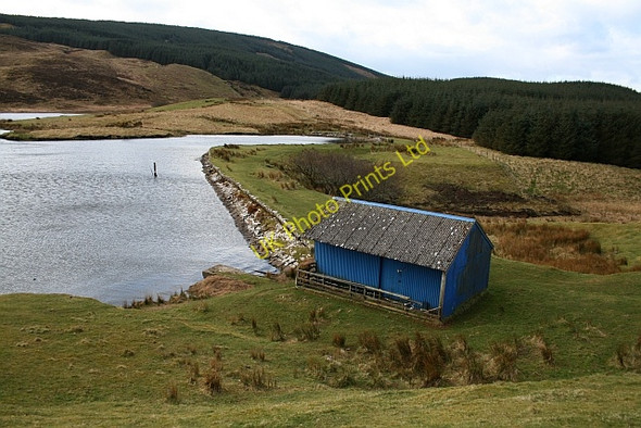Photo 6"x4" Boathouse and Dam at Killypole Loch Drumlemble c2008