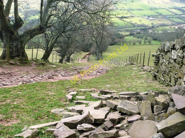 Photo 6"x4" Looking back down the Rhiw Trumau bridleway Pengenffordd c2008