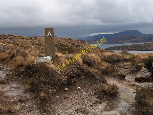 Photo 6"x4" Way marker, Coigach Peninsula Coastal Path Ardmair c2008