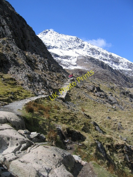 Photo 6"x4" A walk up the Pyg  track - from the top of the steep steps. Gwastadnant c2008