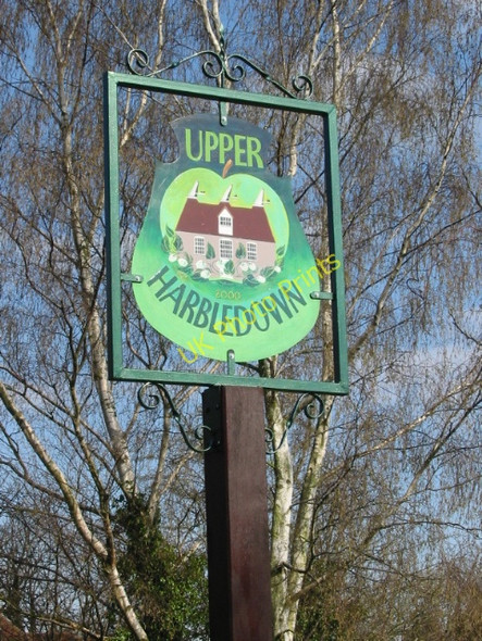 Photo 6"x4" Upper Harbledown village sign Upper Harbledown c2008