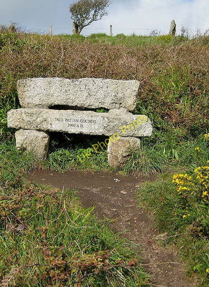 Photo 6"x4" Millennium seat on the South West Coast Path Raginnis c2008