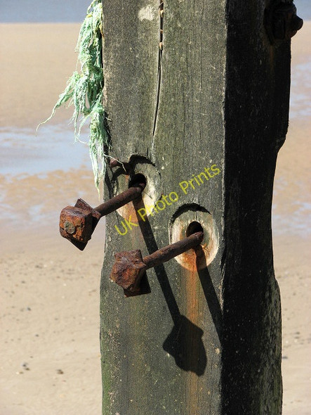 Photo 6"x4" Remains of a wooden revetment - detail Sheringham c2008