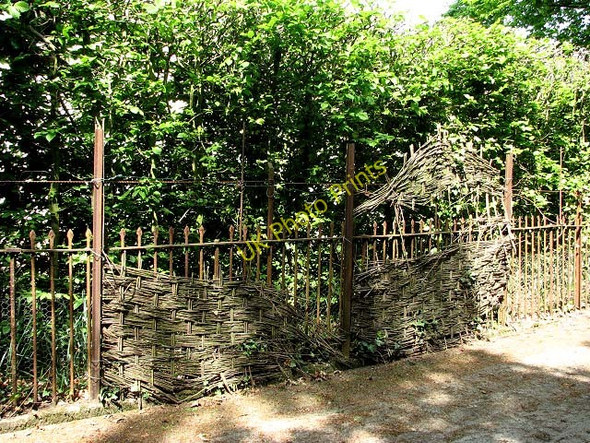 Photo 6"x4" Wrought iron and wickerwork fence Ingham\/TG3926 c2008