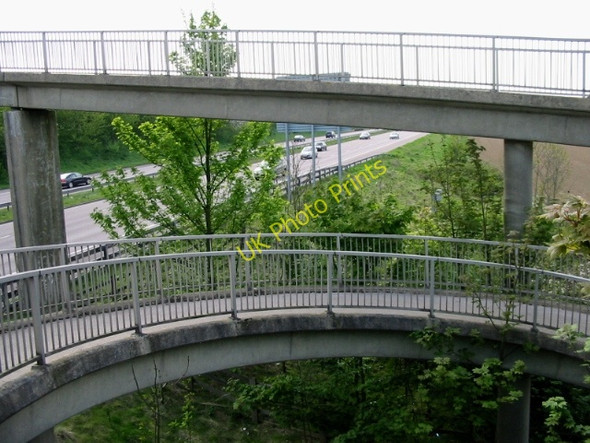 Photo 6"x4" Spiral footbridge over the M20 Ashford\/TR0042 c2008