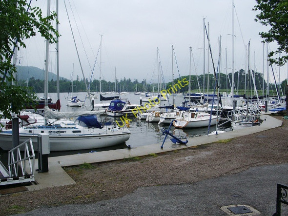 Photo 6"x4" Yachts moored north side of Ferry Nab Bowness-On-Windermere c2008