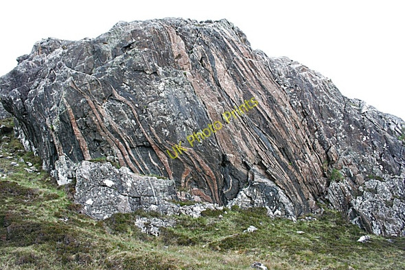 Photo 6"x4" Gneiss Folds Tarbet\/NC1649 c2008
