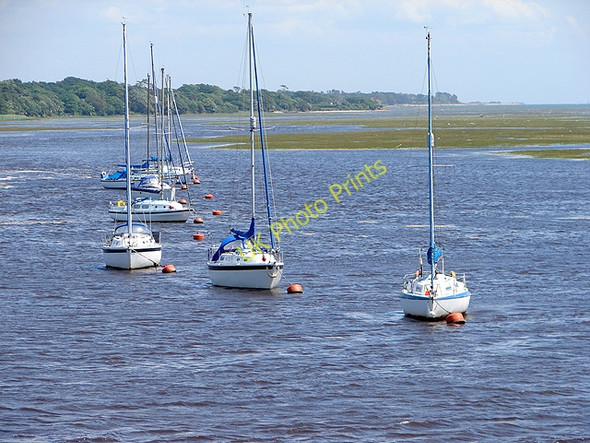 Photo 6"x4" Yachts moored at Short Reach Lymington c2008