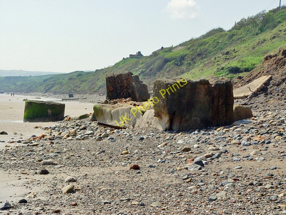 Photo 6"x4" Concrete debris below Flat Cliffs Filey c2008