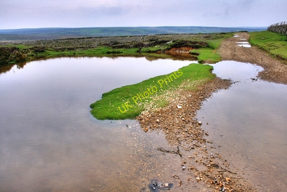 Photo 6"x4" Flooded Track, Marrick Moor Washfold\/NZ0502 c2008