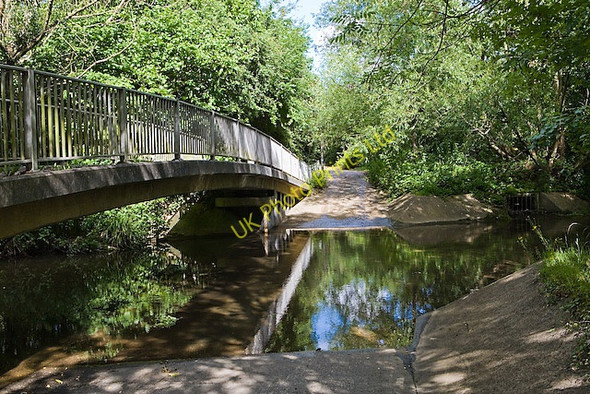 Photo 6"x4" Ford and footbridge over Monks Brook, Eastleigh Eastleigh\/SU4519 c2007