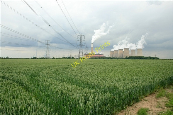 Photo 6"x4" Wheat and power station, from Helenship Lane Church Laneham c0