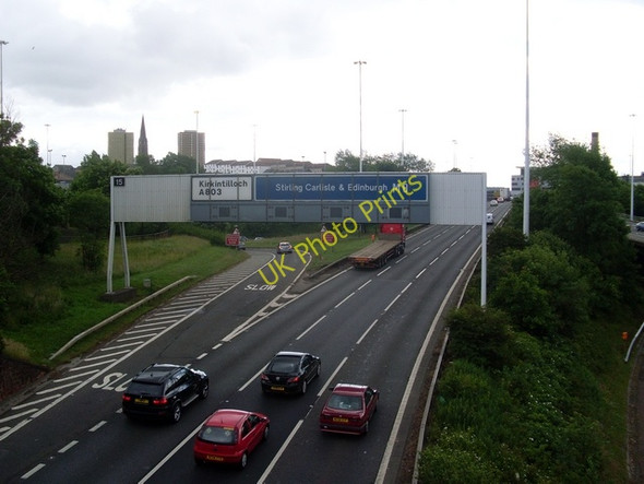 Photo 6"x4" Motorway sign on the M8 Glasgow c2008