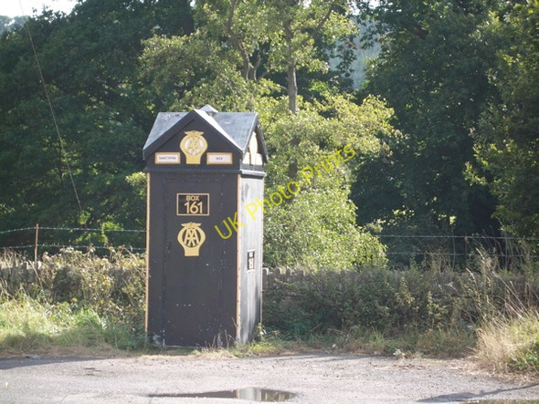 Photo 6"x4" AA Phone Box 161 (Nantyffin) at junction of A479 with A40 Dardy c2007