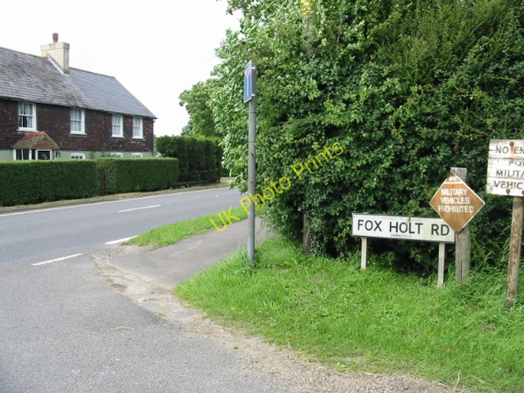 Photo 6"x4" Junction of Fox Holt Road with the A260 Canterbury Road Swingfield Minnis c2008