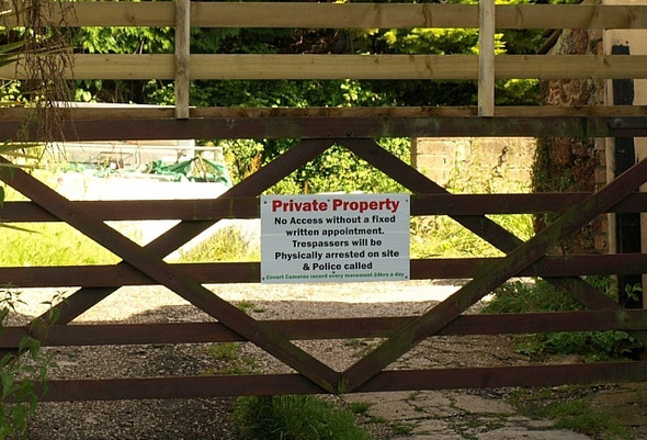 Photo 6"x4" Warning notice, Blagdon Blagdon\/SX8561 c2008