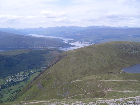 Photo 6"x4" Meall an t-Suidhe and Loch Eil from Ben Nevis Ben Nevis c2008