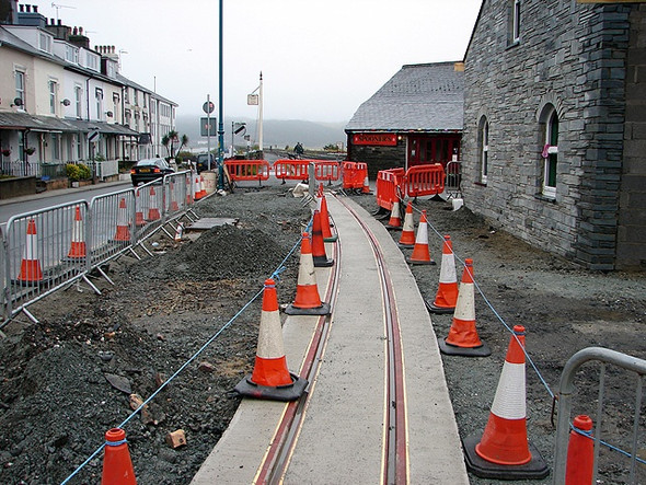 Photo 6"x4" New Welsh Highland Railway track beside Porthmadog Harbour station Porthmadog c2008 P1