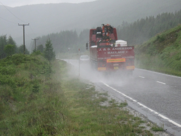 Photo 6"x4" Looking up Glen Lochy, A85, wet day Arrivain c2008