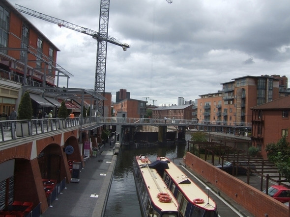 Photo 6"x4" Canal wharf behind the Mailbox Lee Bank c2008
