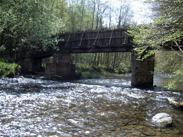 Photo 6"x4" The wooden footbridge across the Barle, between Brewer's Castle & Mounsey Castle Hawkridge c2004