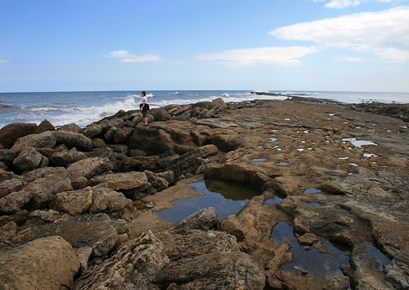 Photo 6"x4" Rock pools on Filey Brig Filey c2008