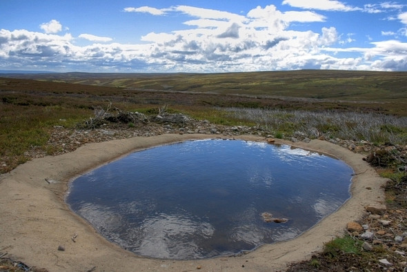 Photo 6"x4" Cement Lined Dew Pond, High Harker Hill Low Whita c2008