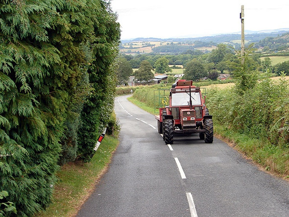 Photo 6"x4" Tractor at Castle Caereinion Castle Caereinion c2006