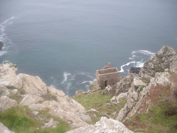 Photo 6"x4" Botallack Mine from the cliffs Boscean c2008