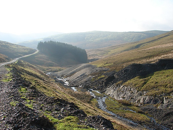 Photo 6"x4" Looking south from the vicinity of Bryn Daith mine along Cwm Nant Iago Esgair y Maesnant c2006