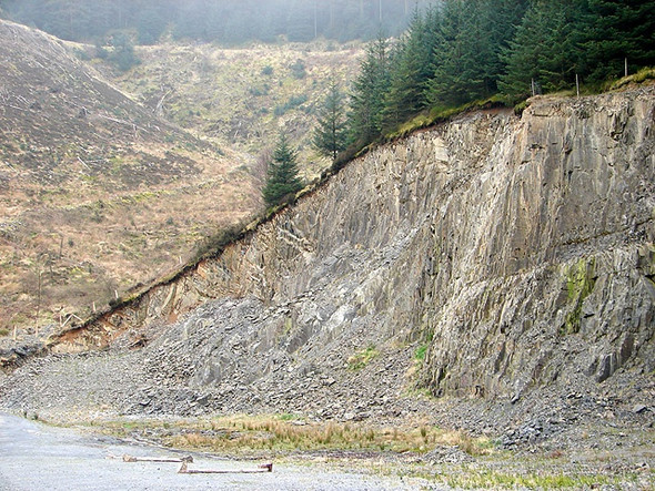 Photo 6"x4" Old quarry on forestry land beneath Llechwedd Llwyd Pont Rhydgaled c2008