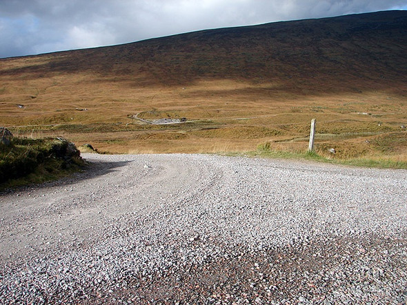 Photo 6"x4" Road Junction between Loch Ossian and Corrour Station Loch na Sgeallaig c2006