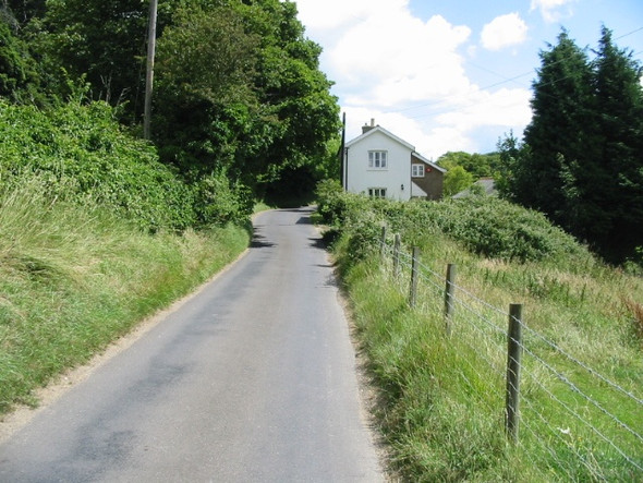 Photo 6"x4" Looking E along Lowslip Hill Church Hougham c2008